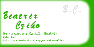 beatrix cziko business card